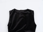 Velvet Asymmetric Ruched Bodycon Maxi Dress
