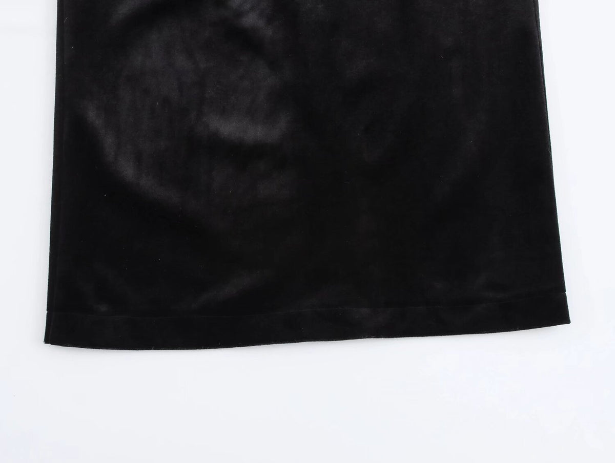 Velvet Asymmetric Ruched Bodycon Maxi Dress