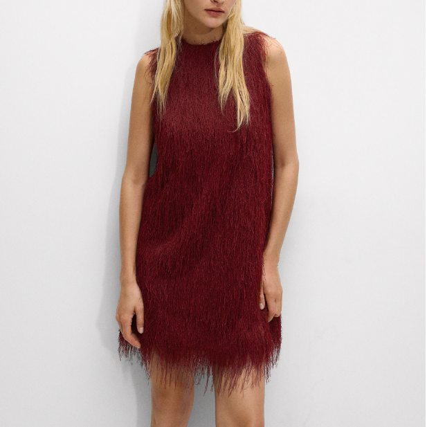 Crew-Neck Sleeveless A-Line Mini Dress