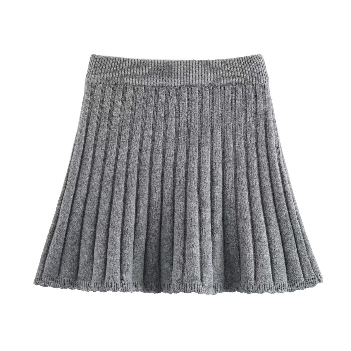 Women's Knit Pleated Mini Two-Piece Skirt Set