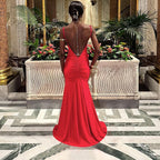 Spaghetti-Strap Backless Ruched Maxi Dress