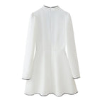 Women's Long Sleeve Short Long Sleeve White Dress