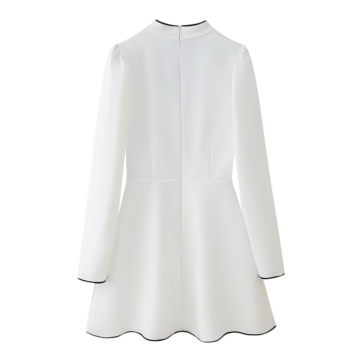 Women's Long Sleeve Short Long Sleeve White Dress
