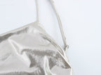 Metallic Ruched Spaghetti-Strap A-Line Maxi Dress