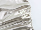 Metallic Ruched Spaghetti-Strap A-Line Maxi Dress