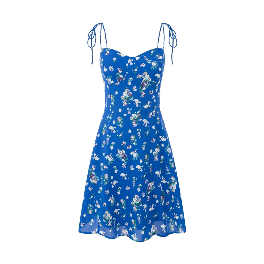 Women's Smocked Floral V-Neck Mini Dress