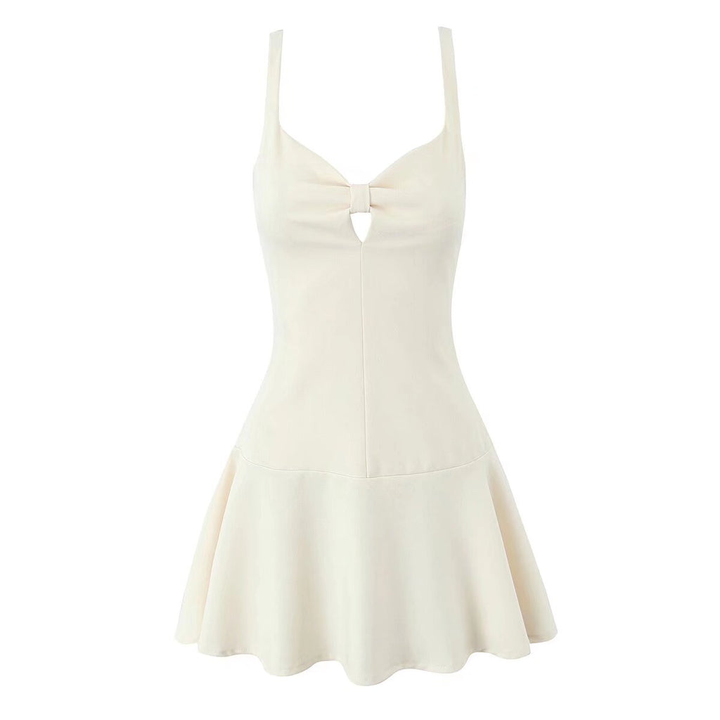 Women's Retro Bow Detail Cutout Dress