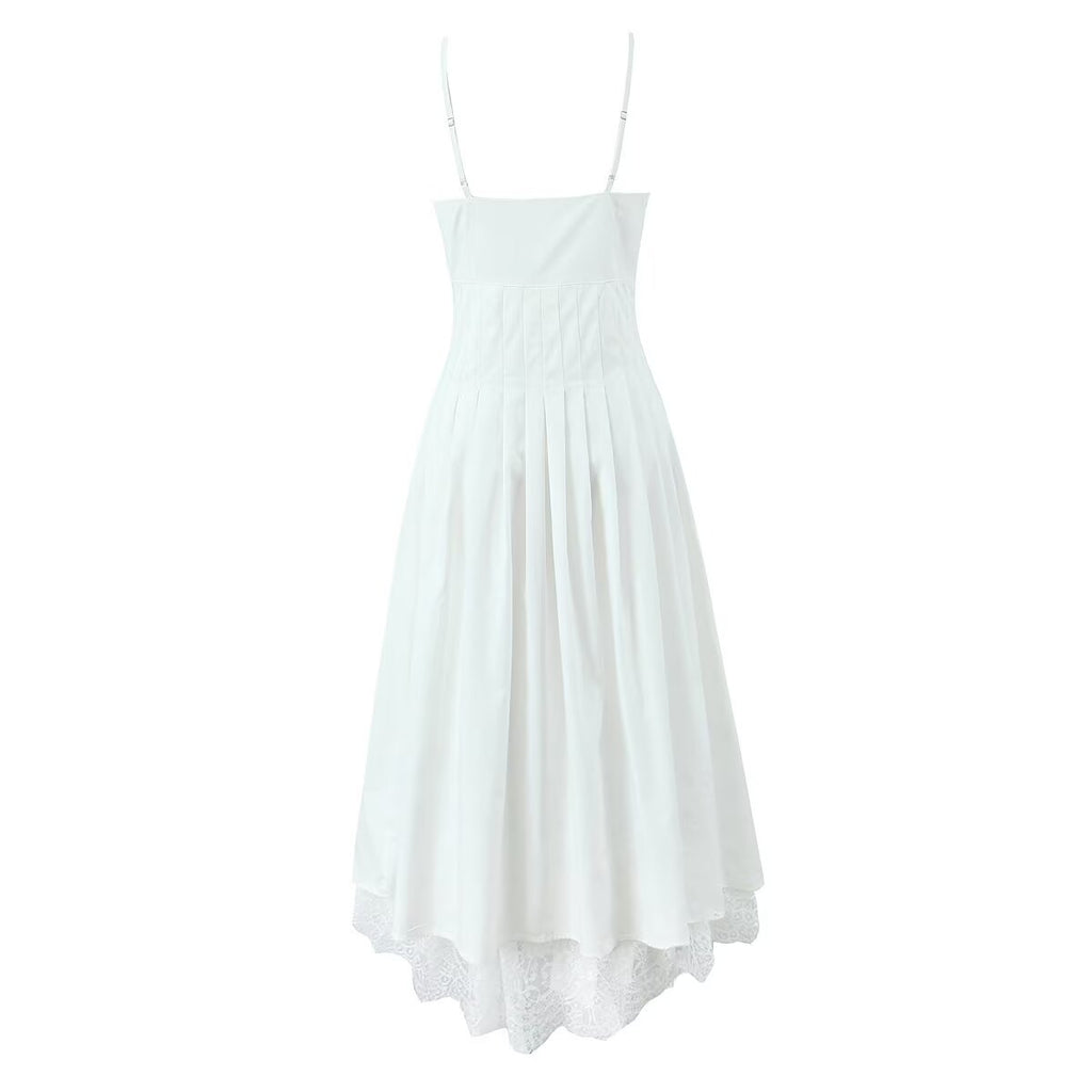 Women's Lace-Trim V-Neck Midi Dress