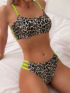 Split Leopard One-piece Swimwear