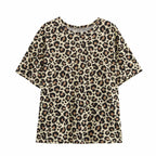 Women's Spring Women Clothing Stylish Simple Printed Round Neck Short Sleeve T Shirt