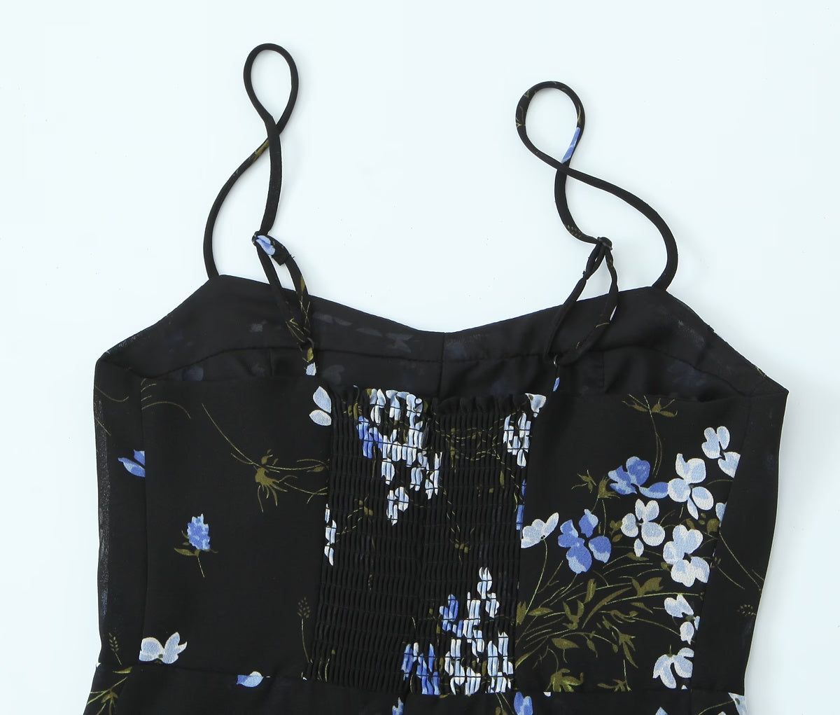 Floral-Print Short Ruffled Spaghetti-Strap Dress