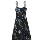 Women's Floral High-Waist Side-Slit Dress