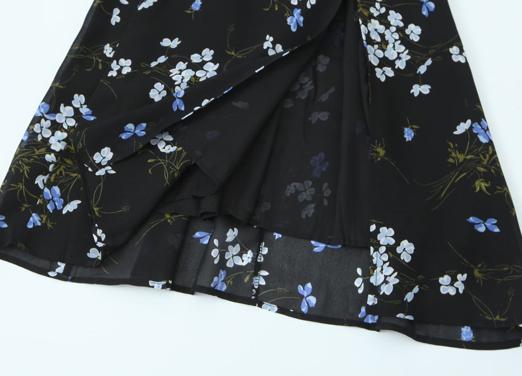 Women's Floral High-Waist Side-Slit Dress