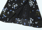 Women's Floral High-Waist Side-Slit Dress
