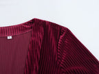 Corduroy V-Neck Twist-Front Long-Sleeve A-Line Mini Dress
