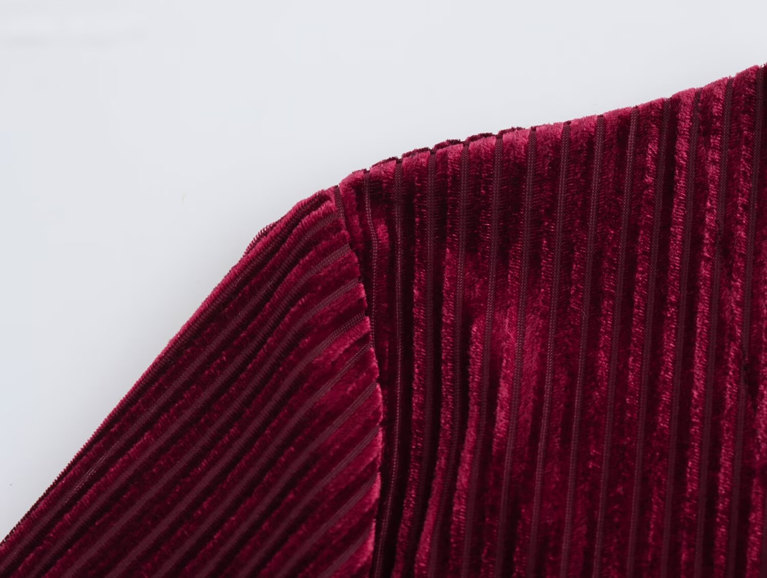 Corduroy V-Neck Twist-Front Long-Sleeve A-Line Mini Dress