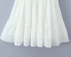 Women's Embroidered Cotton V-Neck Mini Dress
