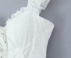 Women's Sweet Lace Embroidered Suspender Puffy Chest Dress