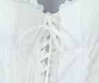 Women's Sweet Lace Embroidered Suspender Puffy Chest Dress