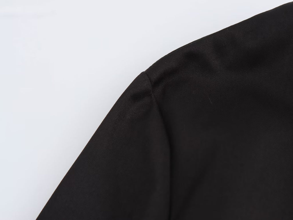 Winter Simple Decorative Buckle V-Neck Short Dress