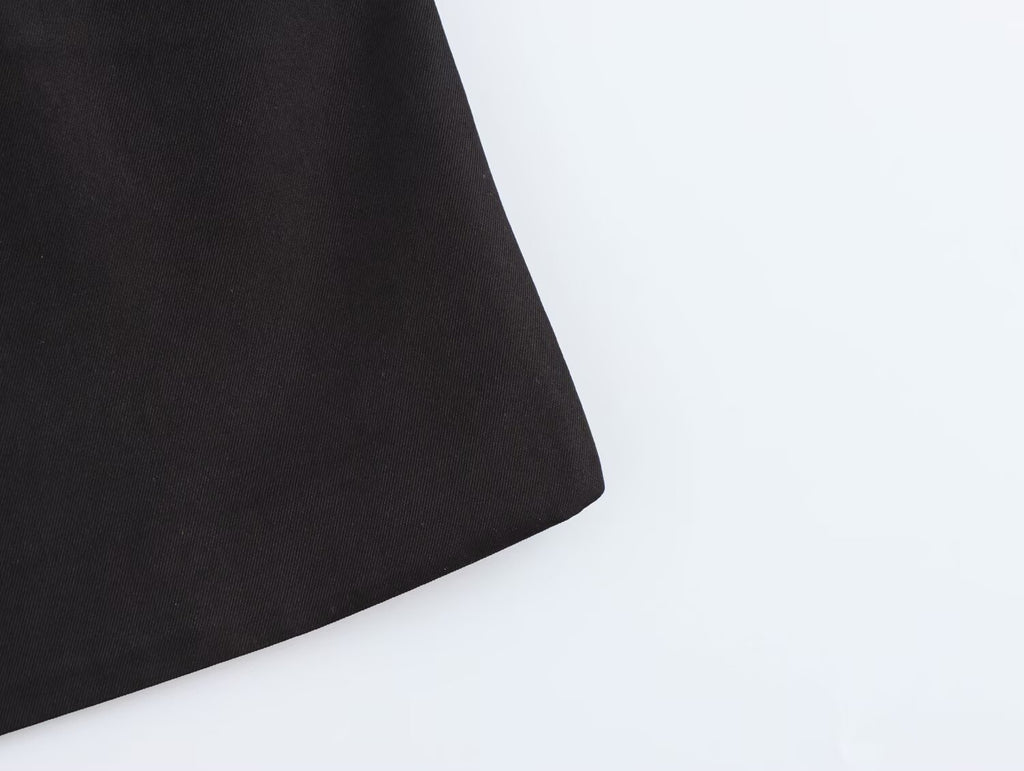 Winter Simple Decorative Buckle V-Neck Short Dress