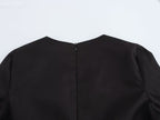 Winter Simple Decorative Buckle V-Neck Short Dress