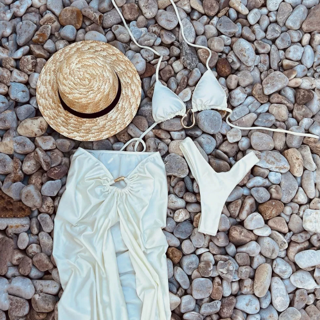 Drawstring One-piece Swimwear