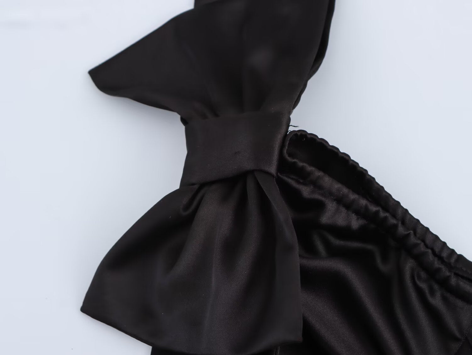 Off-Shoulder Bow Satin A-Line Mini Dress