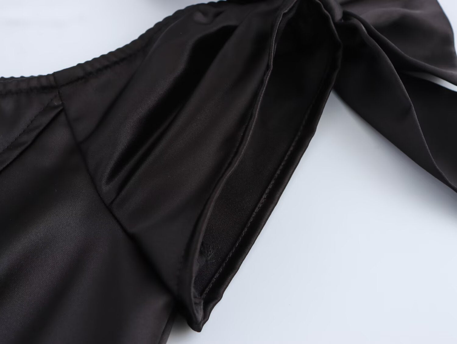 Off-Shoulder Bow Satin A-Line Mini Dress