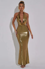 Tight Kardashian Halter Sheath Swing Collar Halterneck Dress