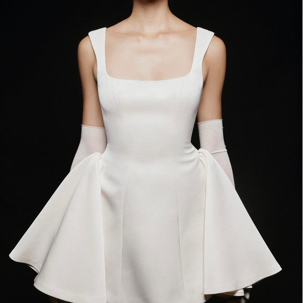 Square-Neck Sleeveless A-Line Mini Dress