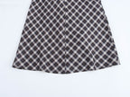 Autumn Winter Suspender Plaid Flannel Maxi Dress