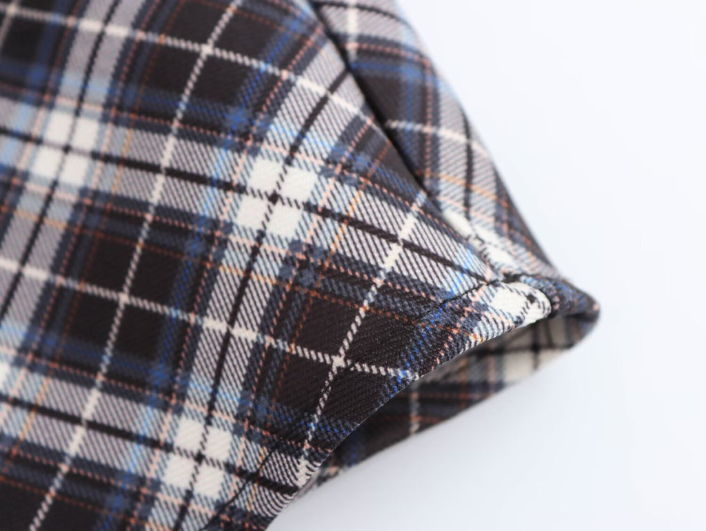 Autumn Winter Suspender Plaid Flannel Maxi Dress