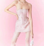 Women's Minority Sweet Boning Corset Top and Skirt Two-Piece Set