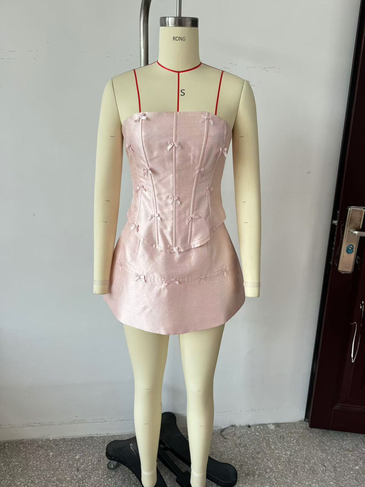 Women's Minority Sweet Boning Corset Top and Skirt Two-Piece Set