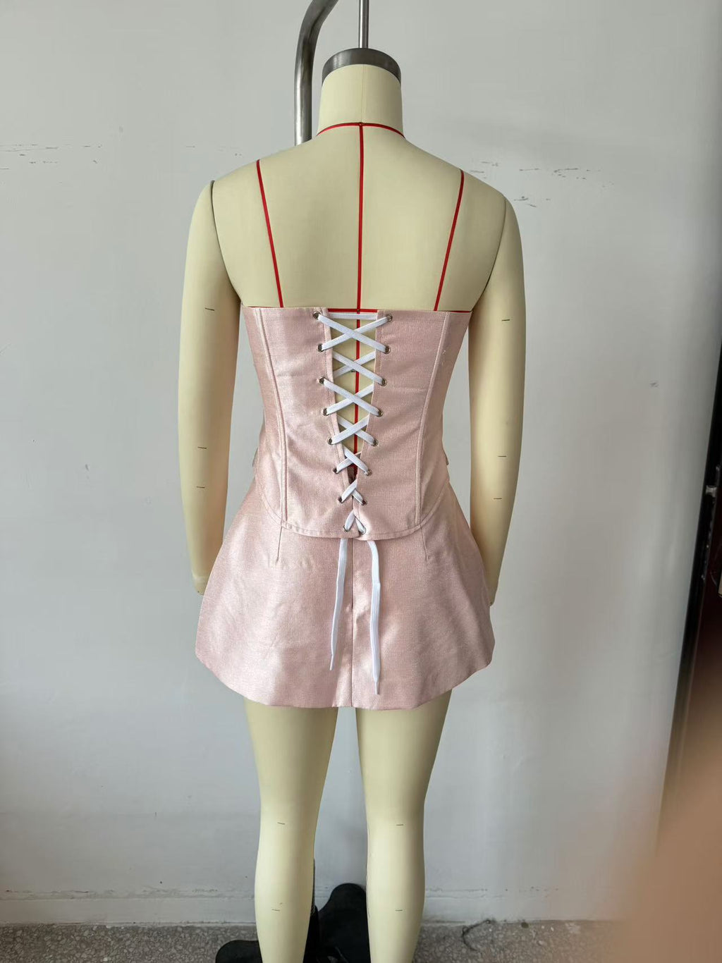 Women's Minority Sweet Boning Corset Top and Skirt Two-Piece Set