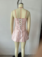 Women's Minority Sweet Boning Corset Top and Skirt Two-Piece Set