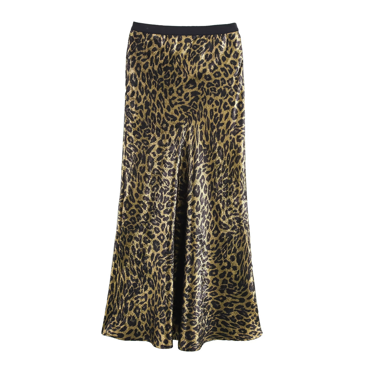 Spring Simple Degree Oblique Cut Double Elastic Waist Skirt