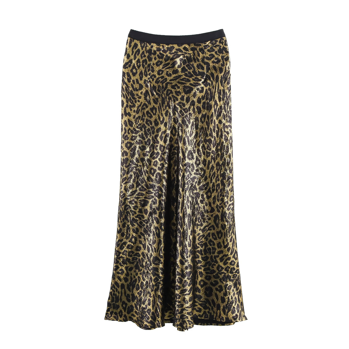 Spring Simple Degree Oblique Cut Double Elastic Waist Skirt