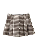 Women's Spring Summer Women Slim Plaid Vest Top Culottes
