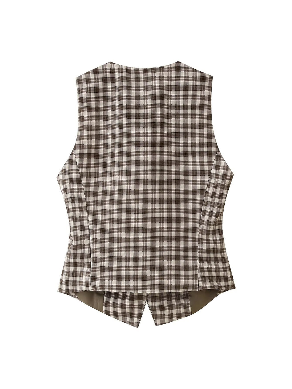 Women's Spring Summer Women Slim Plaid Vest Top Culottes