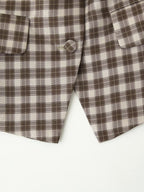 Women's Spring Summer Women Slim Plaid Vest Top Culottes