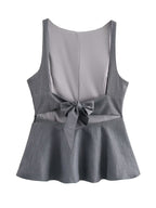 Women's Summer Women Clothing Bowknot Decoration Slim Vest Top Women