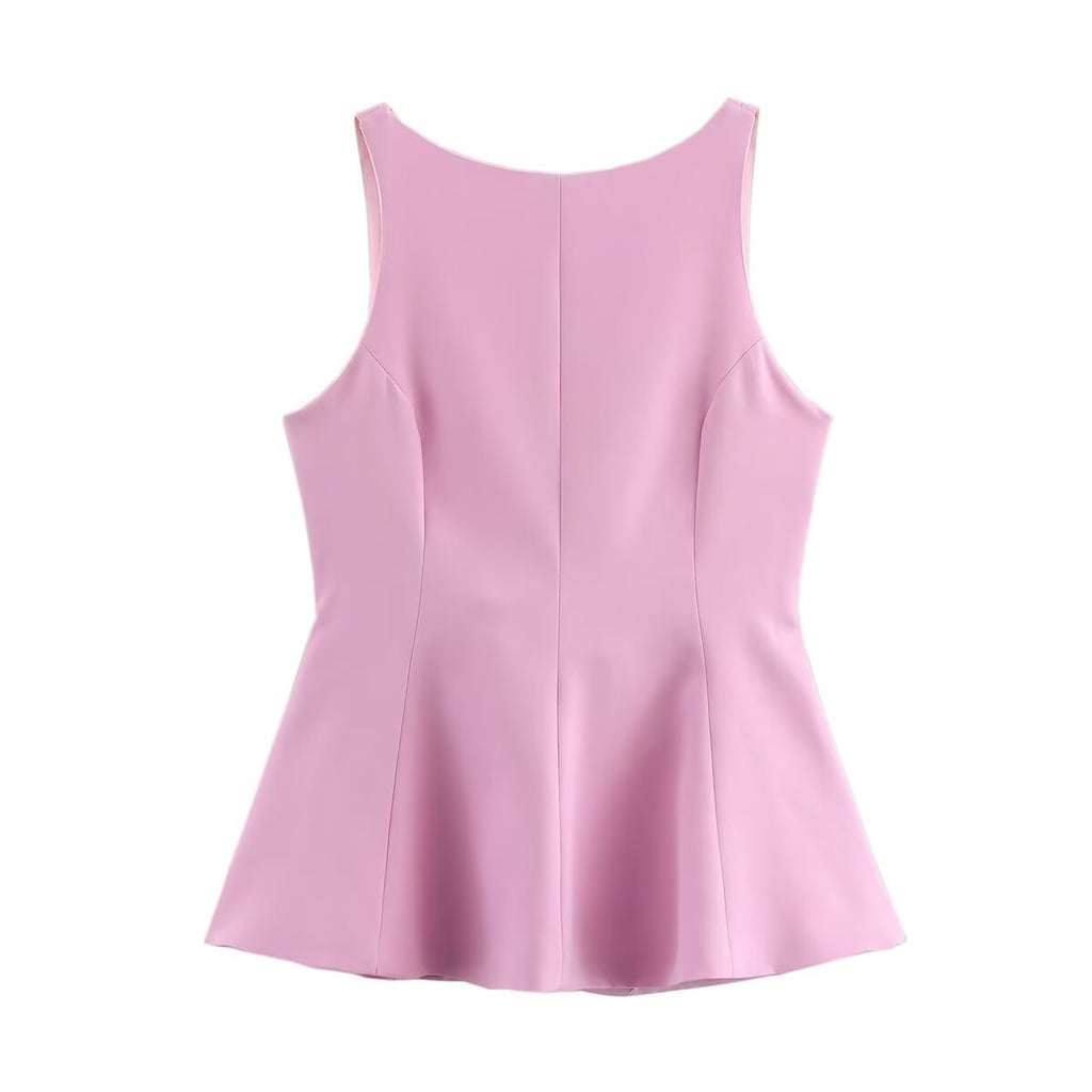 Women's Summer Women Clothing Bowknot Decoration Slim Vest Top Women
