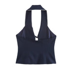 's Bowknot Decoration Stitching Hanging Collar Top Vest Jacket