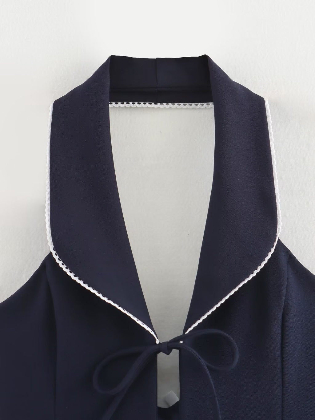 's Bowknot Decoration Stitching Hanging Collar Top Vest Jacket