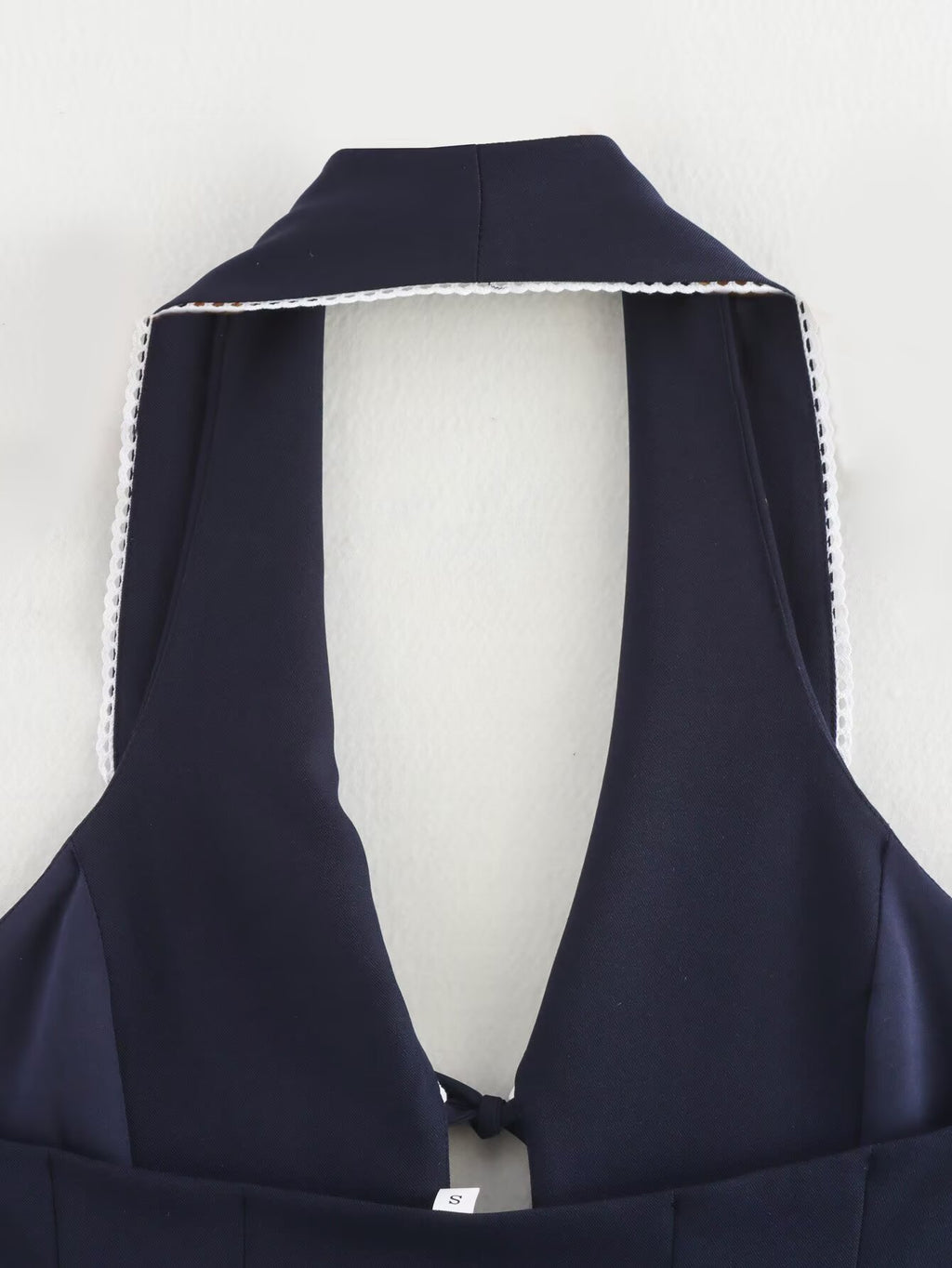 's Bowknot Decoration Stitching Hanging Collar Top Vest Jacket