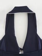 's Bowknot Decoration Stitching Hanging Collar Top Vest Jacket