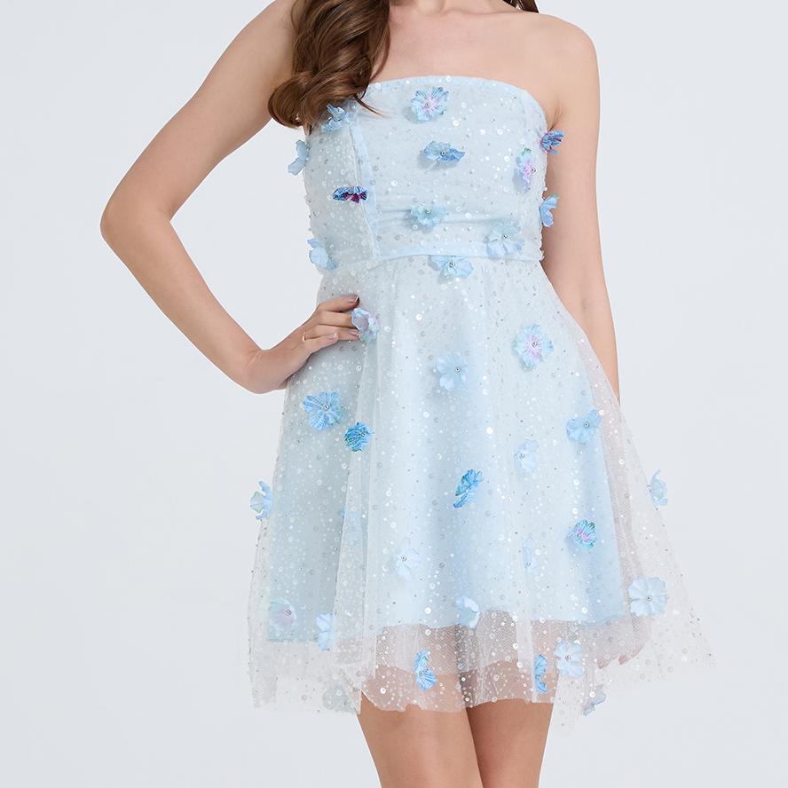 Women's 's Embroidered Pearl Flower Dress