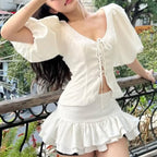 Women's Lace Two-Piece Skirt Set